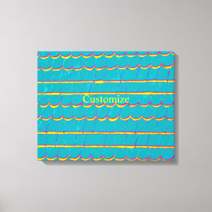 blåaktiga gröntar mönster Thunder_Cove Canvastryck