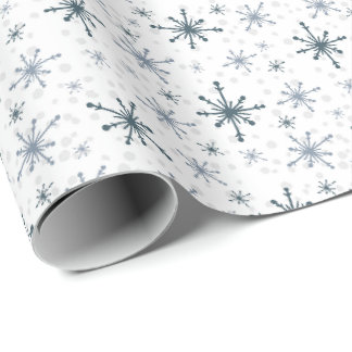 Blåaktigt grått snöflingetrådspapper presentpapper