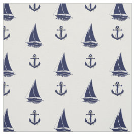 Blåankarplats för sjöfartyg (Nautisk marinblått an Tyg