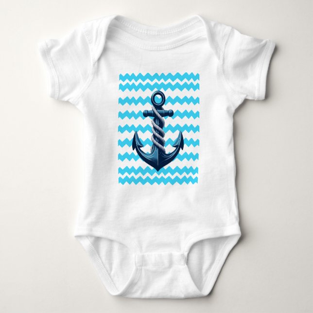 Blåankarpunkt med blå vinkar t shirt (Framsida)