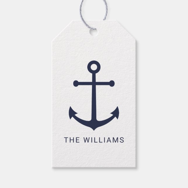 Blåankor för marinflottan med eget namn presentetikett (Framsidan)