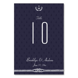 Blåankor för Nautiskt Bröllop-Bordsnummer Bordsnummer