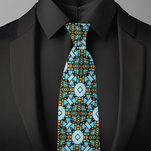 BlåArgyle Necktie för fastglaset Guld Slips