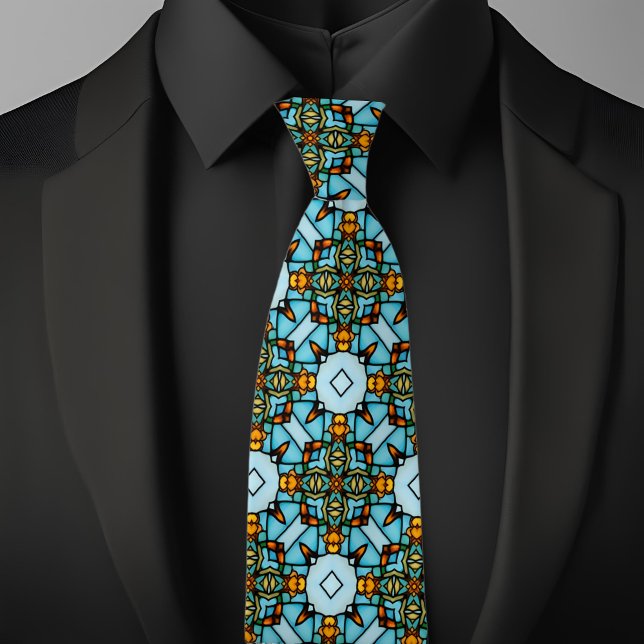 BlåArgyle Necktie för fastglaset Guld Slips (Skapare uppladdad)