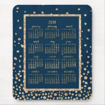 Blåårskalender 2019 Mus mattor Guld confetti