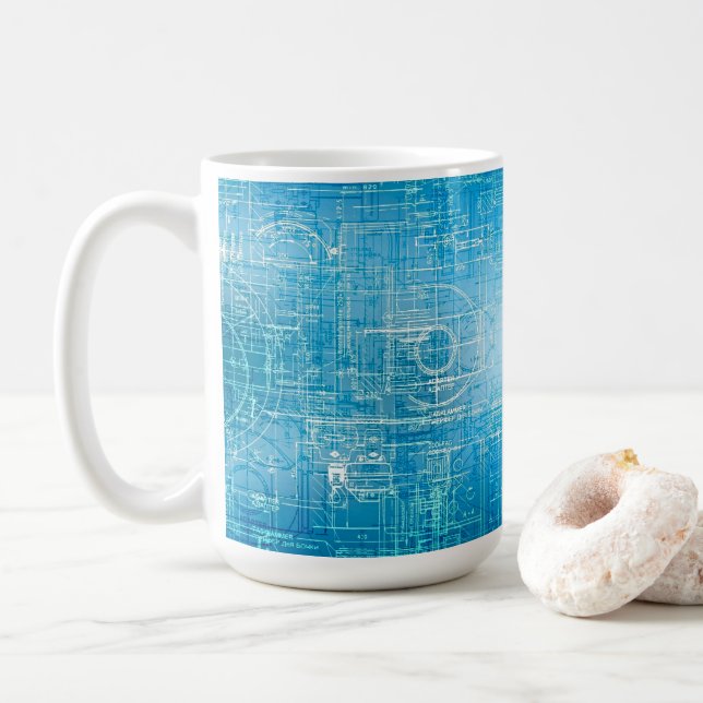 Blåavtryck av fetstilt Dreams Coffee Mugg (Med munk)