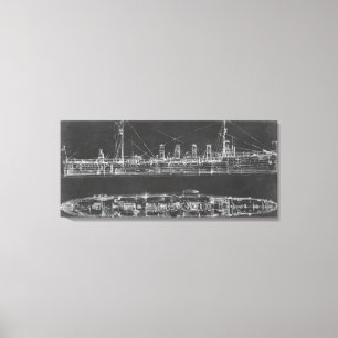 Blåavtryck av marockansk kryssare canvastryck