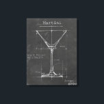 Blåavtryck av svart och vitt martinistiskt glas canvastryck<br><div class="desc">Black & White Martini Glass Blueprint. Konstnär: Ethan Harper. Bild-ID: 106174Z.</div>