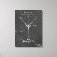 Blåavtryck av svart och vitt martinistiskt glas