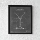 Blåavtryck av svart och vitt martinistiskt glas poster<br><div class="desc">Black & White Martini Glass Blueprint. Konstnär: Ethan Harper. Bild-ID: 106174Z.</div>