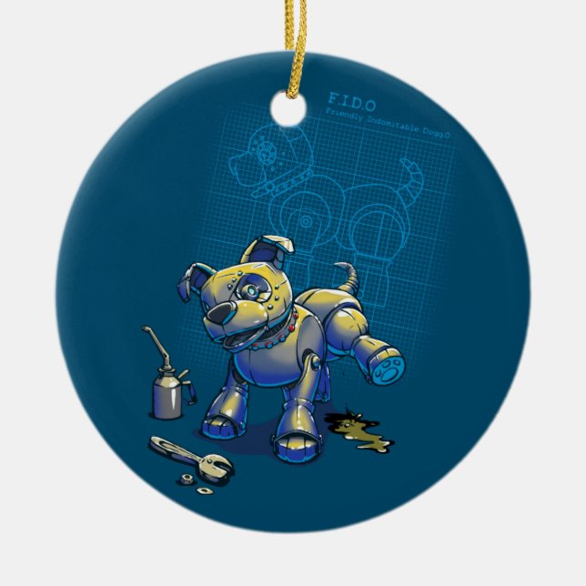 Blåavtryck för en Bestie Julgransprydnad Keramik (Framsidan)