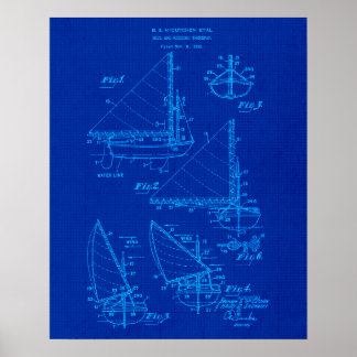Blåavtryck nr 4 Nautiskt centrum Poster