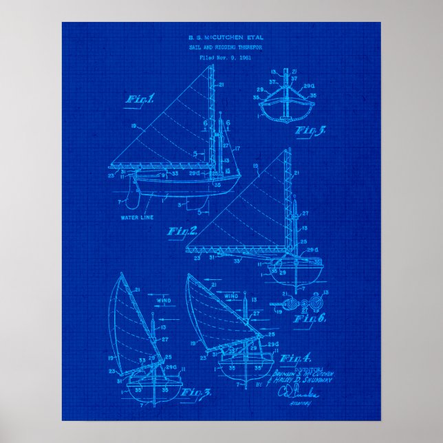 Blåavtryck nr 4 Nautiskt centrum Poster (Framsidan)