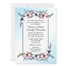 Blåbäddsinbjudan för Blommigt