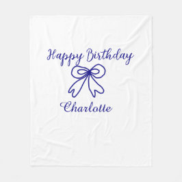 Blåbåge CUTIE ADD NAMN BABY grattis på födelsedage Fleecefilt