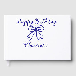 Blåbåge CUTIE ADD NAMN BABY grattis på födelsedage Gästböcker