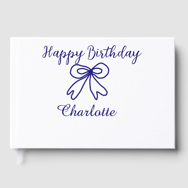 Blåbåge CUTIE ADD NAMN BABY grattis på födelsedage Gästböcker (Framsida)