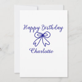 Blåbåge CUTIE ADD NAMN BABY grattis på födelsedage Inbjudningar