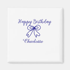 Blåbåge CUTIE ADD NAMN BABY grattis på födelsedage Magnet