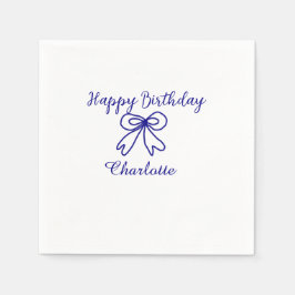 Blåbåge CUTIE ADD NAMN BABY grattis på födelsedage Pappersservett