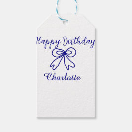 Blåbåge CUTIE ADD NAMN BABY grattis på födelsedage Presentetikett