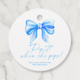 Blåbåge - hoppa när hon poppar gåvor etiketter