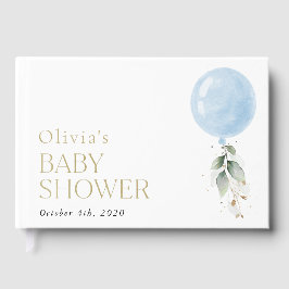 Blåballong, eukalyptus, Greenery, babyskor Gästböcker