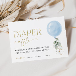 Blåballong, eukalyptus, grey, diaper Raffle Tilläggskort