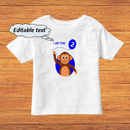Blåballong för födelsedagsapa t-shirt