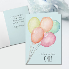 Blåballonger Boy Hälsning Kort