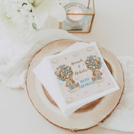 Blåballonger för kugghjul, dubbla fack, blått pappersservett