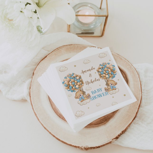 Blåballonger för kugghjul, dubbla fack, blått pappersservett (Skapare uppladdad)