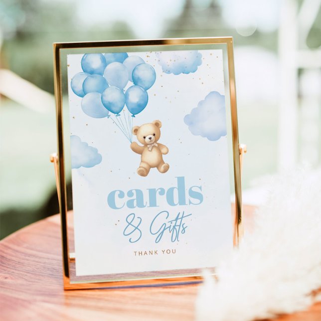 Blåballonger för nalle och gåvor poster (Skapare uppladdad)