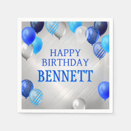 Blåballonger från födelsedagen pappersservett