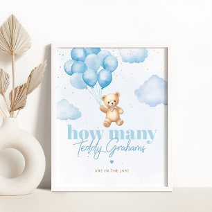 Blåballonger Hur många teddy grahams? Poster