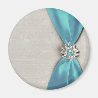 Blåband med blå satin med jewel-kopia magnet