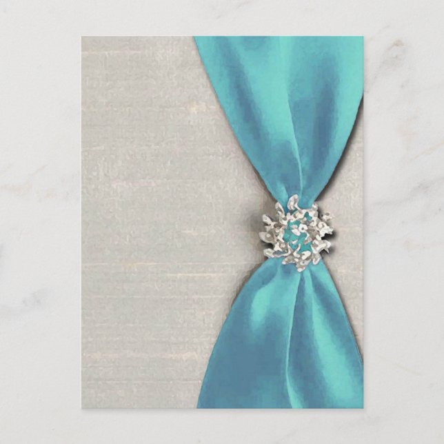 Blåband med blå satin med jewel-kopia vykort (Framsida)