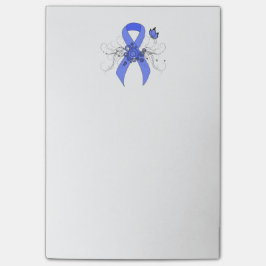 Blåband med fjäril post-it block