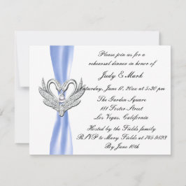 Blåband Silver Svanar Rehearsal Dinner Inbjudan