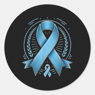 Blåbandsprostatacancer Awareness Survivor Runt Klistermärke