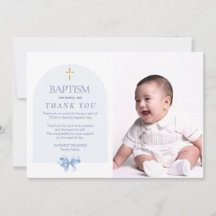 Blåbaptism - tack för ditt kort för pojken med fot