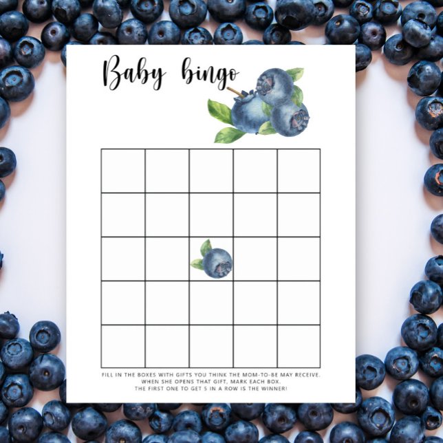 Blåbär - Baby shower bingo spel (Skapare uppladdad)