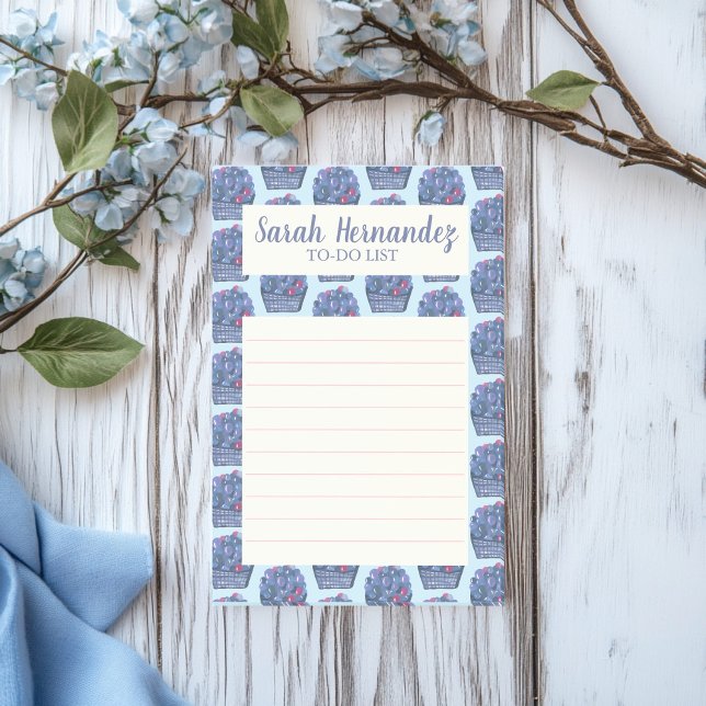 Blåbär Basket Livsmedel Shop To do List Post-it Block (Blueberry Baskets Grocery Shop To-do List Post-it Notes
)