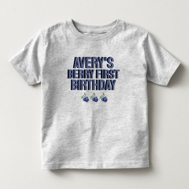 Blåbär Berry Första Flicka 1-årsdag  T Shirt (Framsida)