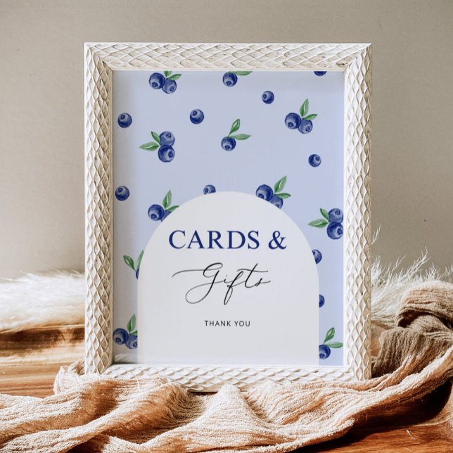 Blåbär Berry-söta födelsedagskort och presenter Poster (Skapare uppladdad)