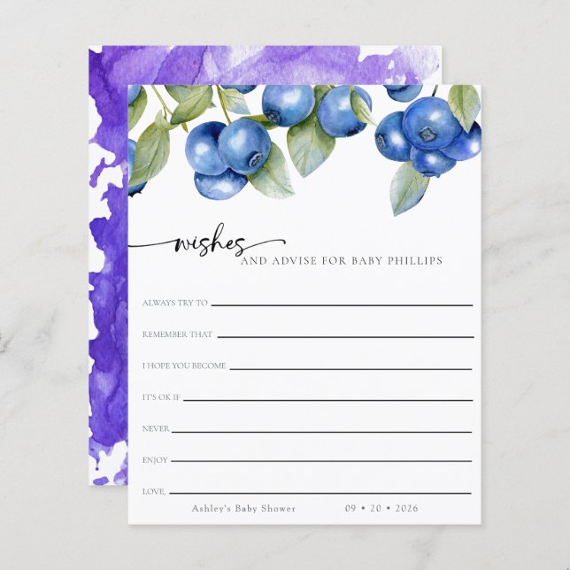 Blåbär| Berry Sweet | Önskemål för Baby (Fram/baksida)