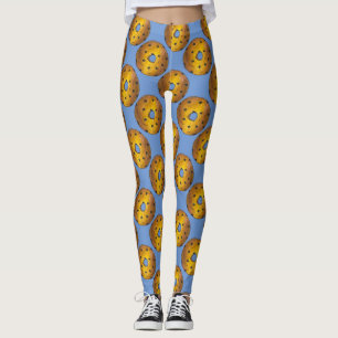 Blåbär Blå Donut Doughnut Foodie Leggings