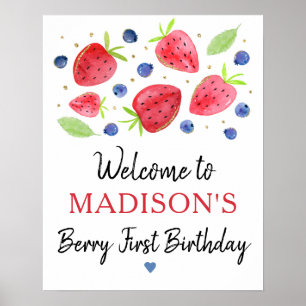 Blåbär Blåbär Berry Svenskt födelsedag Poster