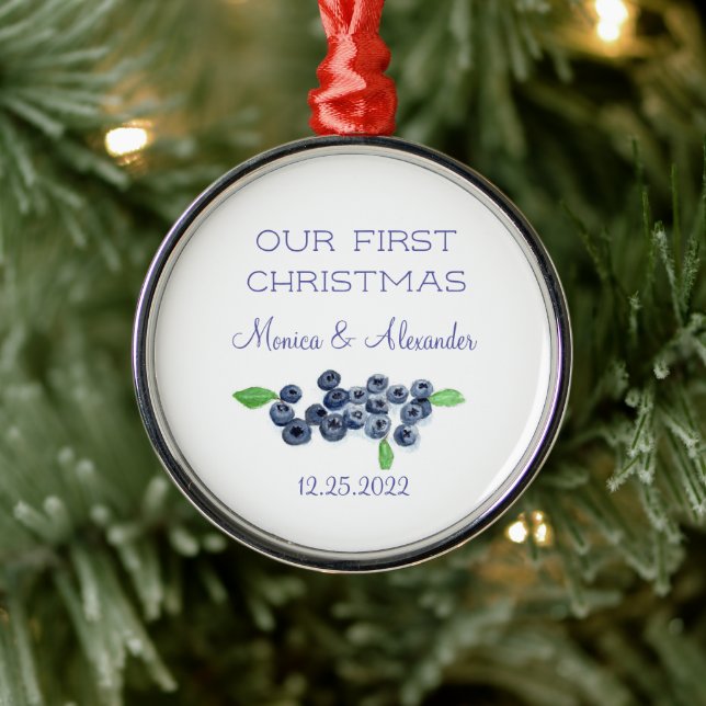 Blåbär Blåbär Frukter Bröllop Jul Julgransprydnad Metall (Träd)