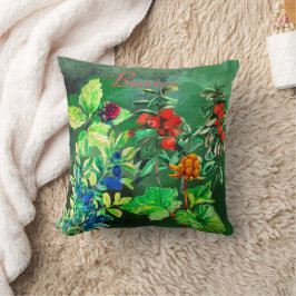 Blåbär, blåbär, molnbär, bärgning av lingonbär kudde